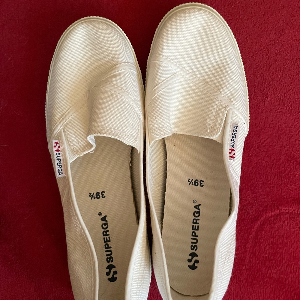 NWOT Superga 39.5 white Cotu slip on 2210 summer sneakers
